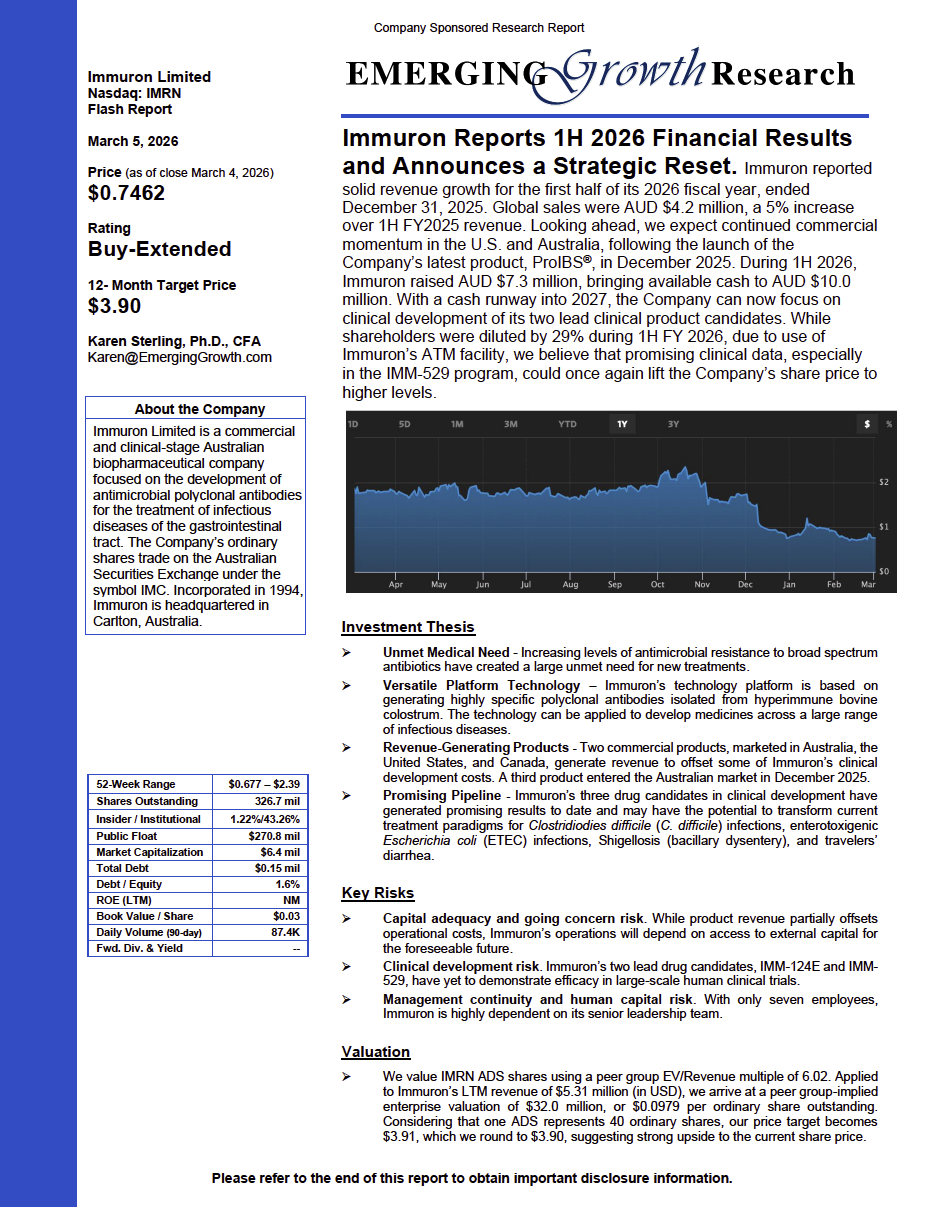 Virtuix Holdings Inc.  (NASDAQ: VTIX) Emerging Growth Research Report – March 6, 2026
