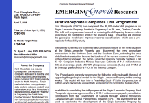 First Phosphate Corp. (OTCQX: FRSPF) (CSE: PHOS) Emerging Growth Research Report – April 7, 2026