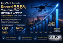 ZenaTech (NASDAQ: ZENA) Reports Record 558% Year-Over-Year Revenue Growth to $12.9 Million for Full Year 2025 as Drone as a Service Business Expansion Accelerates and Q4 Revenue increases 670%